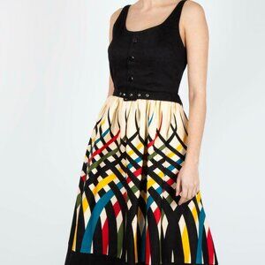 NWT Medium Retro Vintage Inspired Jean Border Dress by Voodoo Vixen Modcloth